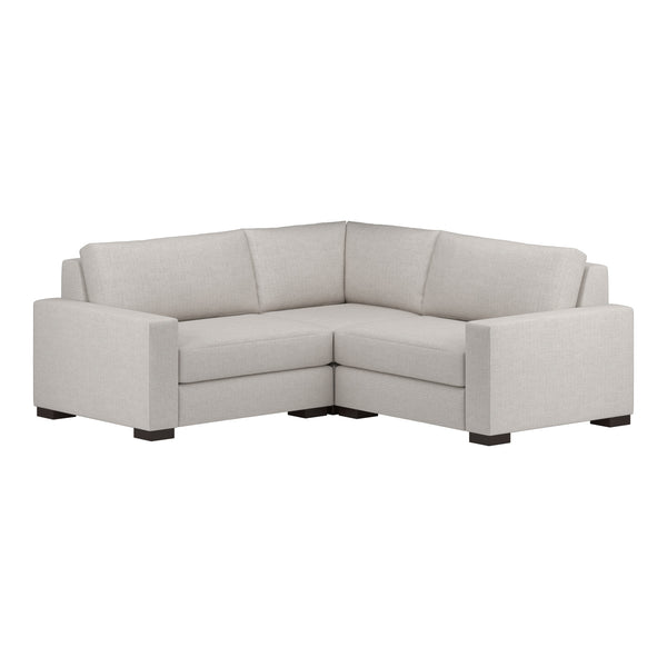 Nativa Interiors Veranda Solid + Manufactured Wood / Revolution Performance Fabrics® 3 Pieces Modular Symmetrical Sectional with Ottoman Off White 90.00"W x 90.00"D x 33.00"H