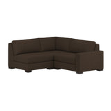 Nativa Interiors Veranda Solid + Manufactured Wood / Revolution Performance Fabrics® 3 Pieces Modular Right Hand Facing Sectional with Ottoman Brown 90.00"W x 83.00"D x 33.00"H