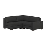 Nativa Interiors Veranda Solid + Manufactured Wood / Revolution Performance Fabrics® 3 Pieces Modular Right Hand Facing Sectional with Ottoman Charcoal 90.00"W x 83.00"D x 33.00"H