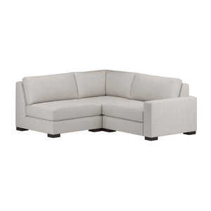 Nativa Interiors Veranda Solid + Manufactured Wood / Revolution Performance Fabrics® 3 Pieces Modular Right Hand Facing Sectional with Ottoman Off White 90.00"W x 83.00"D x 33.00"H