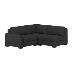 Nativa Interiors Veranda Solid + Manufactured Wood / Revolution Performance Fabrics® 3 Pieces Modular Left Hand Facing Sectional with Ottoman Charcoal 90.00"W x 83.00"D x 33.00"H
