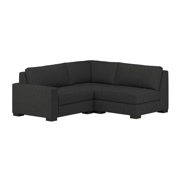 Nativa Interiors Veranda Solid + Manufactured Wood / Revolution Performance Fabrics® 3 Pieces Modular Left Hand Facing Sectional with Ottoman Charcoal 90.00"W x 83.00"D x 33.00"H