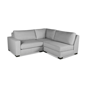 Nativa Interiors Veranda Solid + Manufactured Wood / Revolution Performance Fabrics® 3 Pieces Modular Left Hand Facing Sectional with Ottoman Grey 83.00"W x 76.00"D x 33.00"H