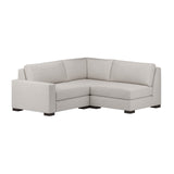 Nativa Interiors Veranda Solid + Manufactured Wood / Revolution Performance Fabrics® 3 Pieces Modular Left Hand Facing Sectional with Ottoman Off White 90.00"W x 83.00"D x 33.00"H