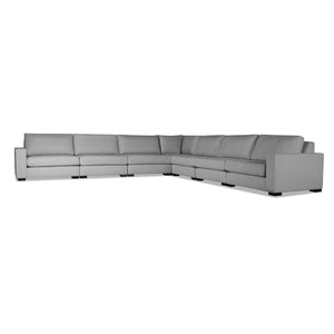 Nativa Interiors Veranda Solid + Manufactured Wood / Revolution Performance Fabrics® 7 Pieces Modular Symmetrical Sectional with Ottoman Grey 166.00"W x 166.00"D x 33.00"H