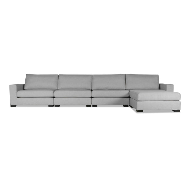 Nativa Interiors Veranda Solid + Manufactured Wood / Revolution Performance Fabrics® 5 Pieces Modular Symmetrical Sectional with Ottoman Grey 166.00"W x 83.00"D x 33.00"H
