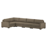 Nativa Interiors Veranda Solid + Manufactured Wood / Revolution Performance Fabrics® 5 Pieces Modular Right Hand Facing Sectional with Ottoman Flax 166.00"W x 83.00"D x 33.00"H