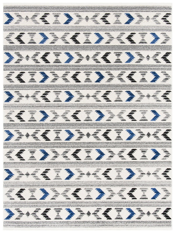 Sedona 800 Sedona 804 Bohemian Power Loomed Polypropylene Pile Rug Ivory / Charcoal