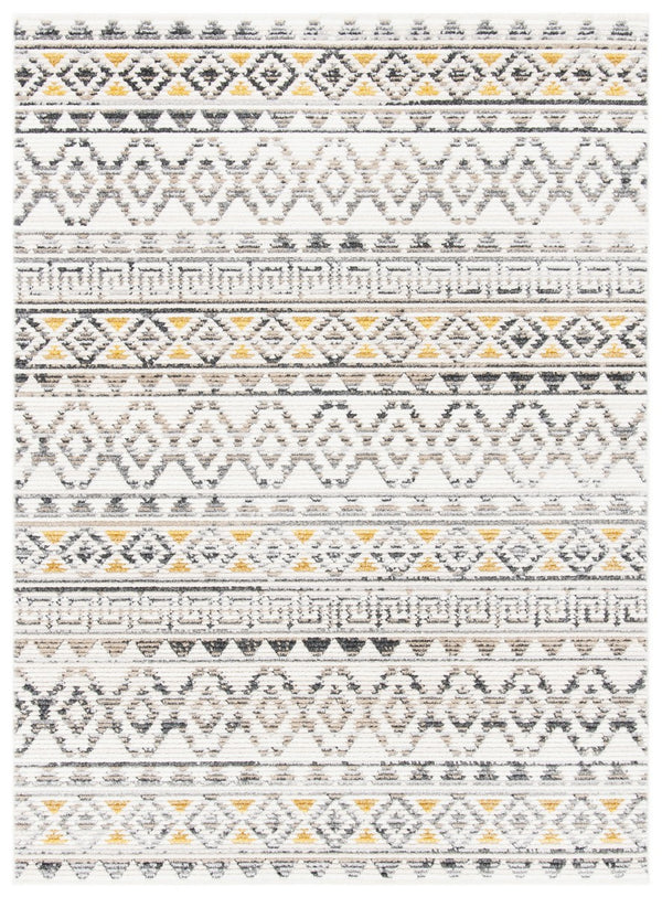 Sedona 800 Sedona 833 Bohemian Power Loomed Polypropylene Pile Rug Ivory / Charcoal