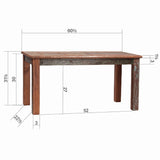 Dovetail Journee 60" Rectangular Distressed Painted Reclaimed Hardwood 4-Leg Dining Table SEL018A