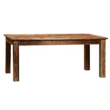 Dovetail Journee 72" Rectangular Distressed Painted Reclaimed Hardwood 4-Leg Dining Table SEM020A