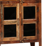 Dovetail Journee 84" Tall Distressed Painted Reclaimed Mango Wood and Glass Storage Cabinet SEM037