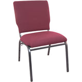 English Elm EE1101 Classic Commercial Grade 18.5" Church Chair Maroon Fabric/Silver Vein Frame EEV-10883