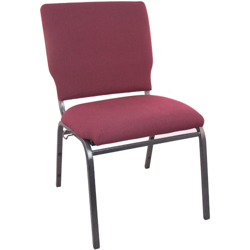 English Elm EE1101 Classic Commercial Grade 18.5" Church Chair Maroon Fabric/Silver Vein Frame EEV-10883