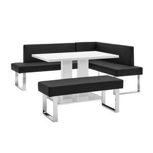 Amanda 3 Piece Black Rectangular Dining Set