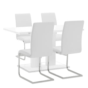 Amanda 5 Piece White Rectangular Dining Set