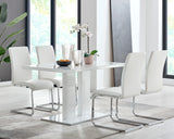 Amanda 5 Piece White Rectangular Dining Set