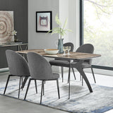 Andes and Sunny Gray Fabric 5 Piece Rectangular Dining Set
