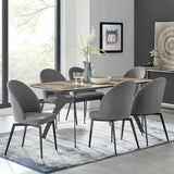 Andes and Sunny Gray Fabric 7 Piece Rectangular Dining Set