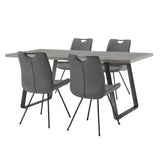 Coronado Laminate/Metal/Faux Leather Front 100% Polyester Back Cotton/Pu Blend 5 Piece Dining Set