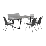 Coronado 6 Piece Pewter Rectangular Dining Set