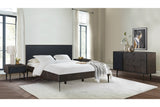 Cross Dark Gray Solid Oak King 4pc Bedroom Set