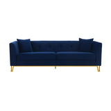 Everest 2 Piece Blue Fabric Upholstered Sofa & Chair Set