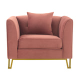 Everest 2 Piece Blush Fabric Upholstered Sofa & Chair Set