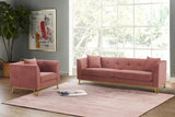 Everest 2 Piece Blush Fabric Upholstered Sofa & Chair Set