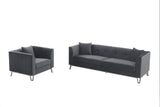 Everest 2 Piece Gray Fabric Upholstered Sofa & Chair Set