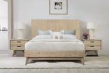 Baly 3 Piece Acacia Queen Platform Bed and Nightstands Bedroom Set