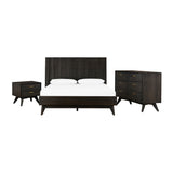 Cusco 3 Piece Acacia Queen Bed and Nightstands Bedroom Set