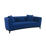 Melange 3 Piece Blue Velvet Living Room Seating Set