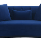 Melange 3 Piece Blue Velvet Living Room Seating Set