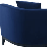 Melange 3 Piece Blue Velvet Living Room Seating Set