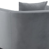 Melange 3 Piece Gray Velvet Living Room Seating Set