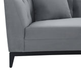 Melange 3 Piece Gray Velvet Living Room Seating Set