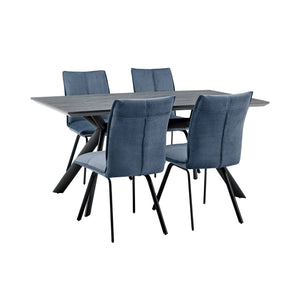 Margot and Blue Rylee 5 Piece Modern Rectangular Dining Set