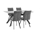 Margot and Charcoal Rylee 5 Piece Modern Rectangular Dining Set