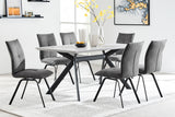 Margot and Charcoal Rylee 7 Piece Modern Rectangular Dining Set