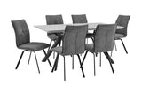 Margot and Charcoal Rylee 7 Piece Modern Rectangular Dining Set