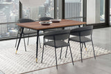 Messina and Nara Gray Faux Leather 5 Piece Rectangular Dining Set