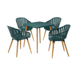 Nassau Duresin Plastic Top / Fsc Eucalytpus Legs 5-Piece Outdoor Dining Set