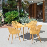 Nassau Outdoor 5 Piece Honey Eucalyptus Dining Set