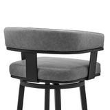 Naomi and Lorin 3-Piece Counter Height Dining Set in Black Metal and Grey Faux Leather