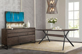 Nevada Rustic 2 piece set with Dining Table and Sideboard in Dark Brown 