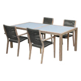 Sienna Eucalyptus/Super Stone/Rope Polypropolene 5-Piece Outdoor Dining Set