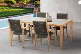 Sienna and Madsen 5 Piece Outdoor Eucalyptus Dining Set with Teak Finish