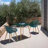 Nassau Outdoor 3 Piece Green Eucalyptus Dining Set