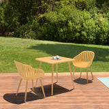 Nassau Outdoor 3 Piece Honey Eucalyptus Dining Set